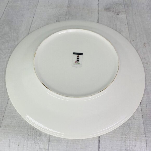 Thomson Pottery LIGHTHOUSE Birds Boats Coastal Stoneware Dinner Plates Set of 4 - Picture 5 of 16